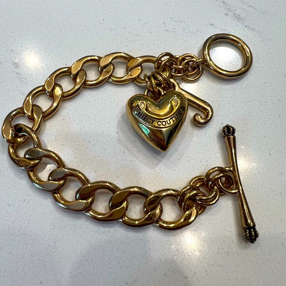 Juicy Couture Starter Charm Bracelet Gold 7.5” - Picture 1 of 8